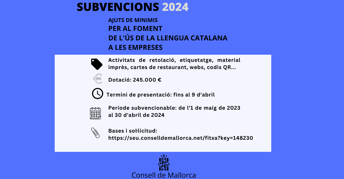 Ayudas de minimis para el fomento del uso de la lengua catalana en las empresas 